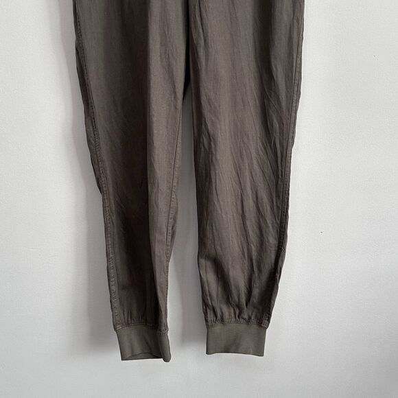 Faherty Arlie Day Jogger Pants S Pull On Linen Tencel Square Pockets Army Green - Picture 2 of 10
